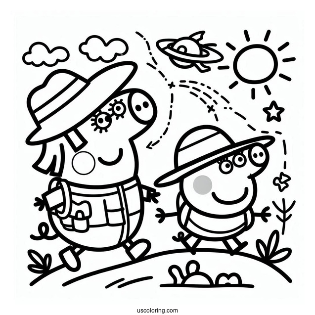 Dora The Explorer Themed Peppa Pig To Color