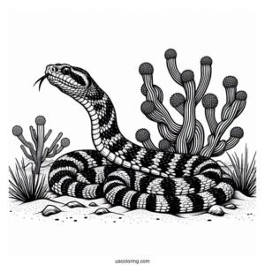 Detailed Black Tailed Rattlesnake In The Desert
