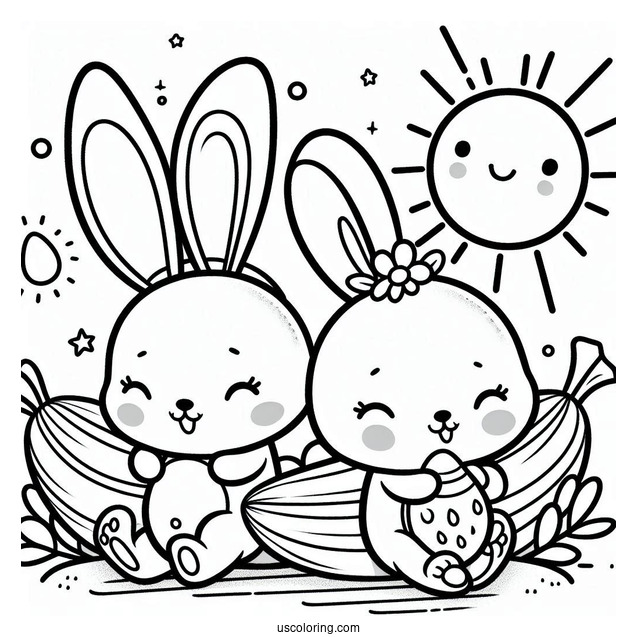 Sunny Bunnies Coloring Page Of Simple Hopper For Kids