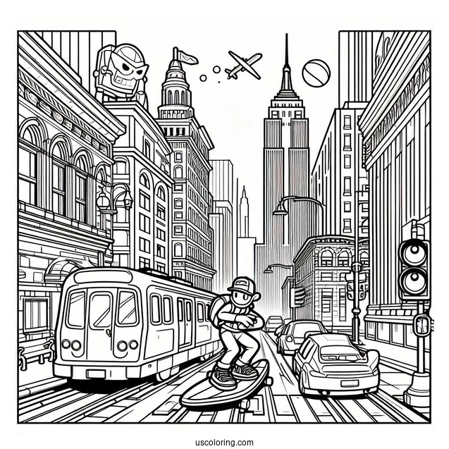 Subway Surfers Coloring Page Tricky In The City