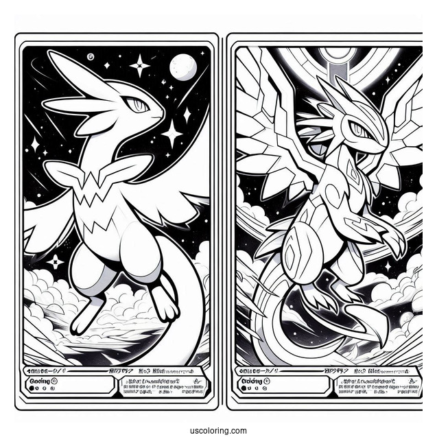 Latias And Latios Buster Purge Pokemon Card Coloring Sheet