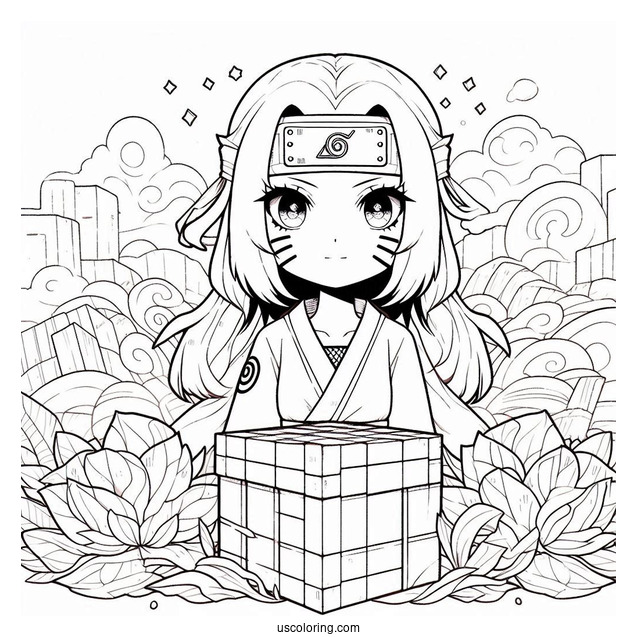 Minecraft Naruto Coloring Page For Kids