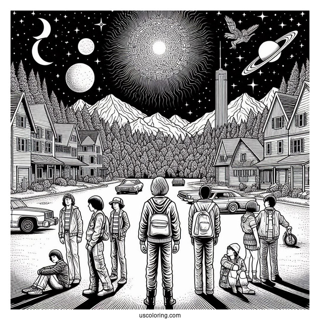 Season 1 Stranger Things Coloring Sheet_