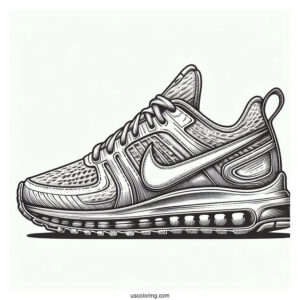 Vintage Nike Coloring Page Of Shoe Artwork