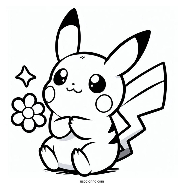 Playful Pikachu Coloring In