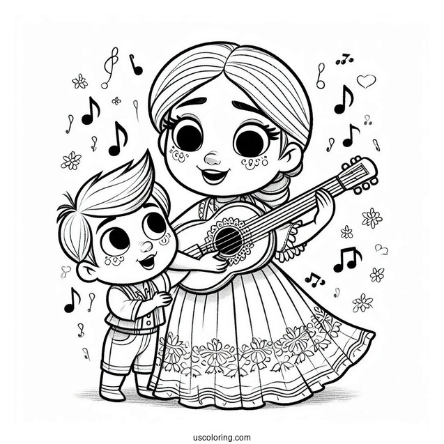 Sing Coloring Page Of Rosita With Her Son Sing