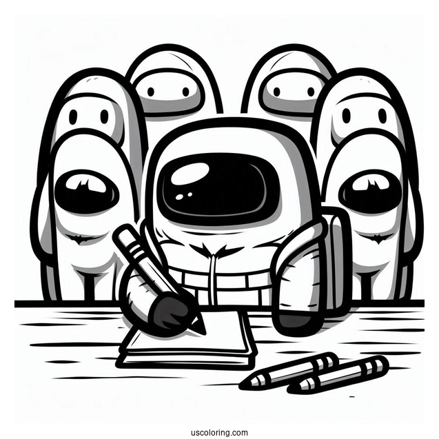 Among Us Batman Coloring Page For Kids