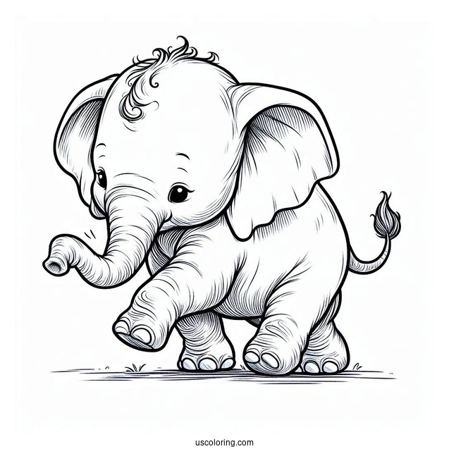 Baby Elephant Learning To Walk