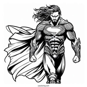 Angry Aquaman Coloring Page Walking For Kids