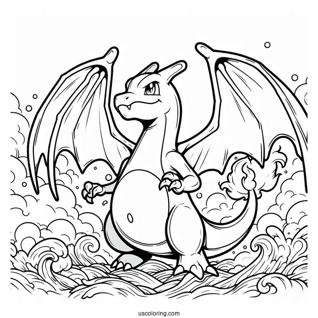 Coloring Sheet Of Charizard Poster