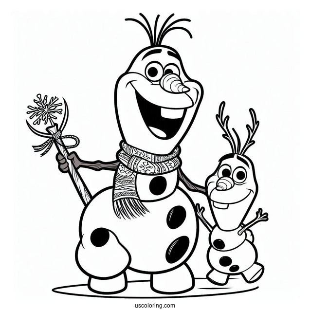 Olaf And Sven Christmas Coloring Sheet
