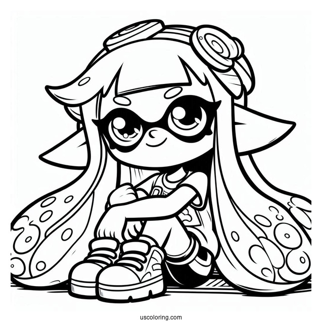 Easy Splatoon Coloring Page Of Callie For Kids