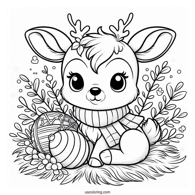 Baby Rudolph Coloring Page