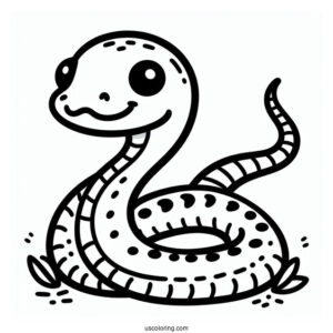 Easy Outline Of Snake To Color For Preschoolers