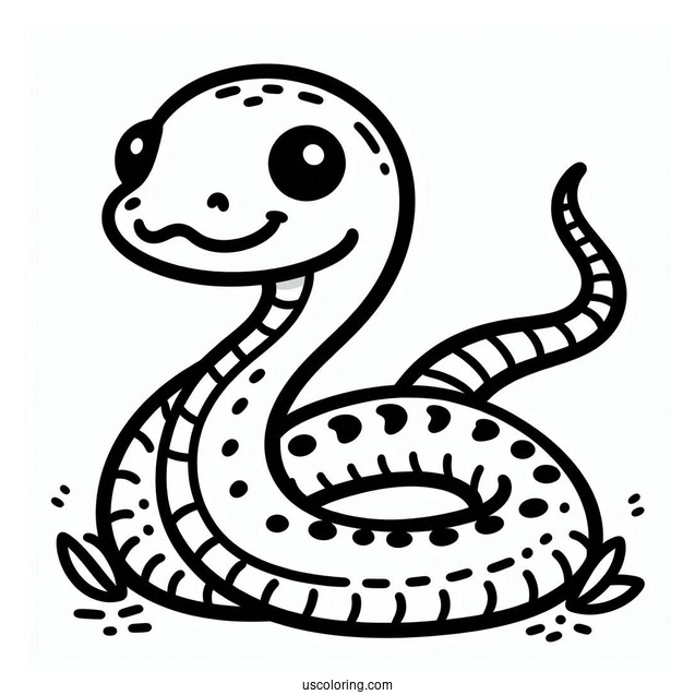Easy Outline Of Snake To Color For Preschoolers