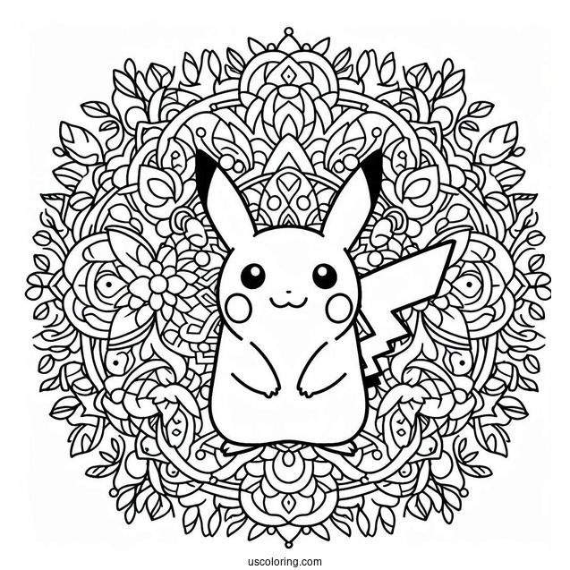 Simple Pikachu In The Middle Of Mandala