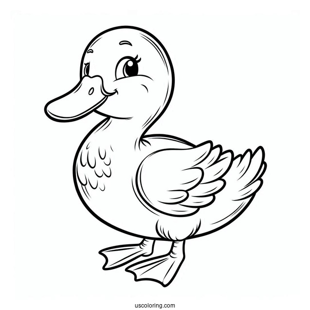 Simple Outline Of a Duck To Color