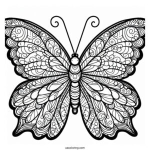 Adorable Butterfly Coloring Page With Sectioned Body