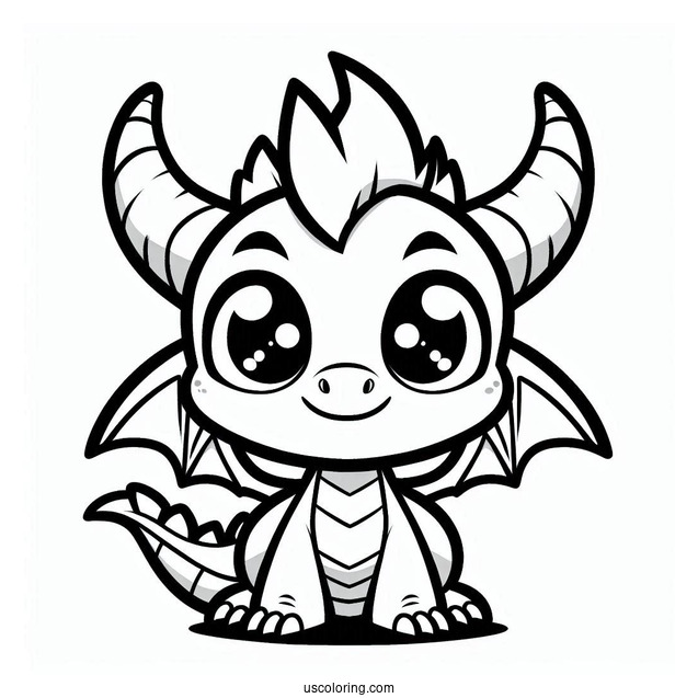 Sypro Coloring Page Kawaii Sparx Coloring Page For Preschoolers