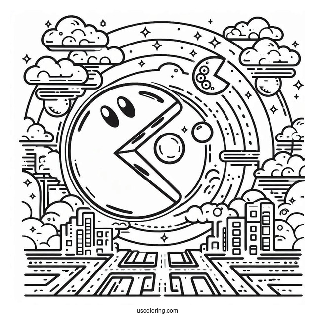 Pac-Man Coloring Page Game Poster