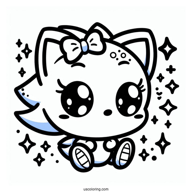 Kawaii Baby Sonic Coloring Page For Kids