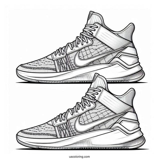 Pair Of Nike Coloring Page KB 7