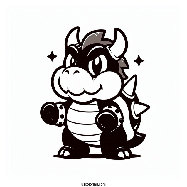 Dark Bowser Coloring Page