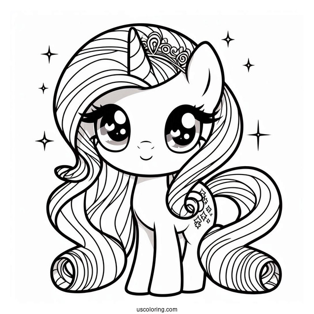 Chibi Equestria Girls Rarity Coloring Page For Preschoolers