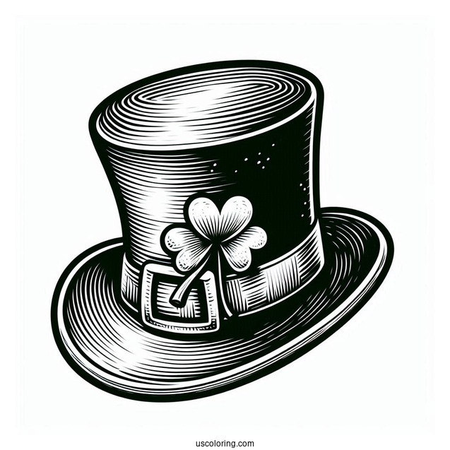 Lucky St Patrick_s Day Hat To Color