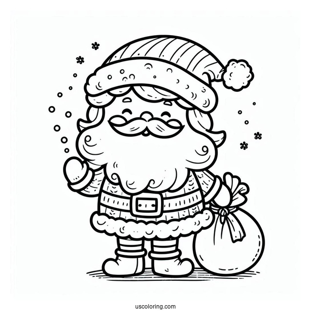 Easy Outline Of Santa To Color For Toddlers