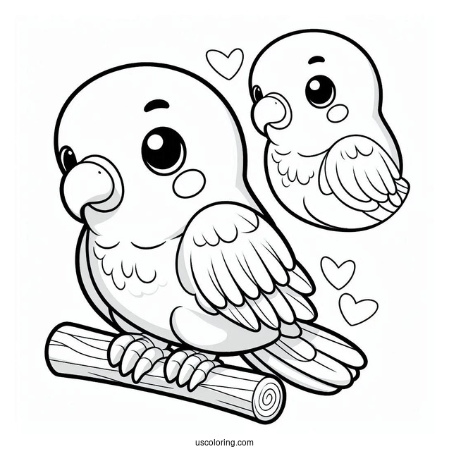 Coloring Sheet Of Cute Parrot For Preschoolers