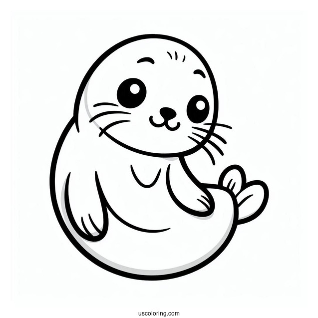 Easy Outline Of Baby Seal Coloring Page