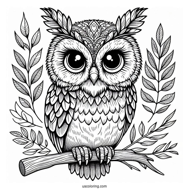 Long Eared Owl To Color