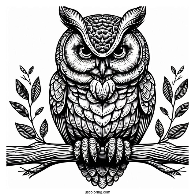 Long Eared Owl To Color