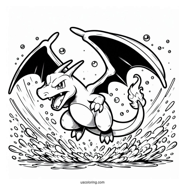 Ferocious Charizard Flying Out Of Pokemon Stadium