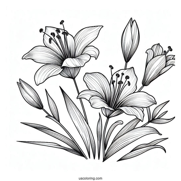 Flower Coloring Pages Of Mariposa Lilies Outline
