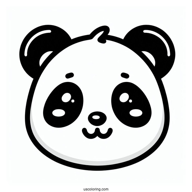 Outline Of Panda Face Coloring Page