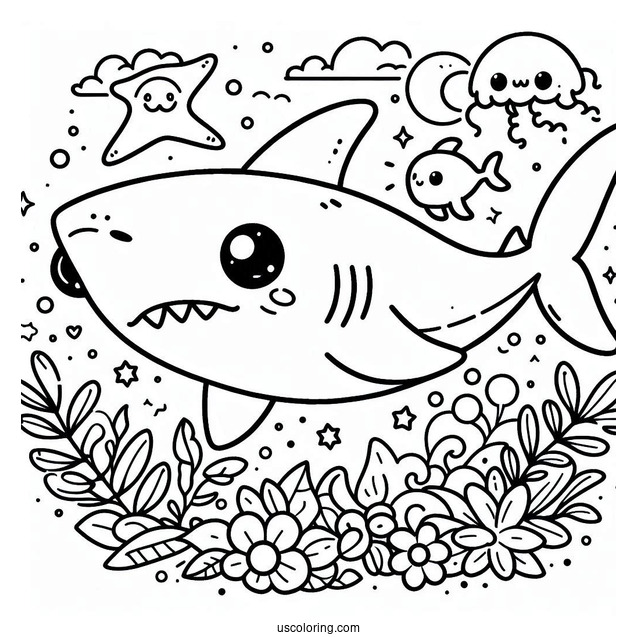 Mr. Hammerhead Shark Coloring Page For Kids