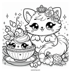 Kawaii Palace Pets Coloring Page Of Teacup And Berry For Kids