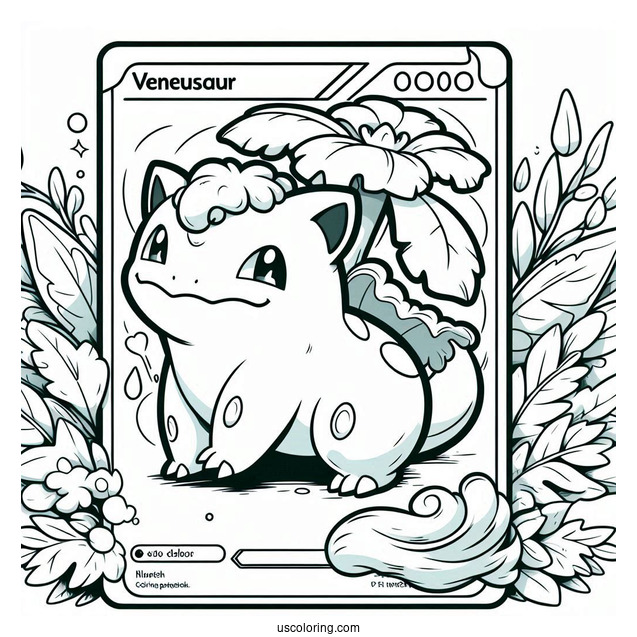 Venusaur Pokemon Card To Color
