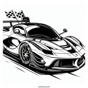 LaFerrari Race Car To Color