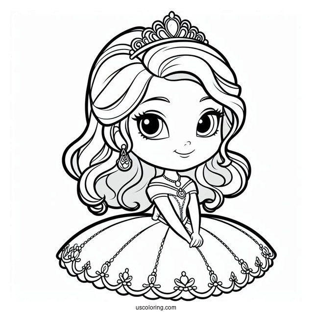 Easy Sofia The First Coloring Page For Kids