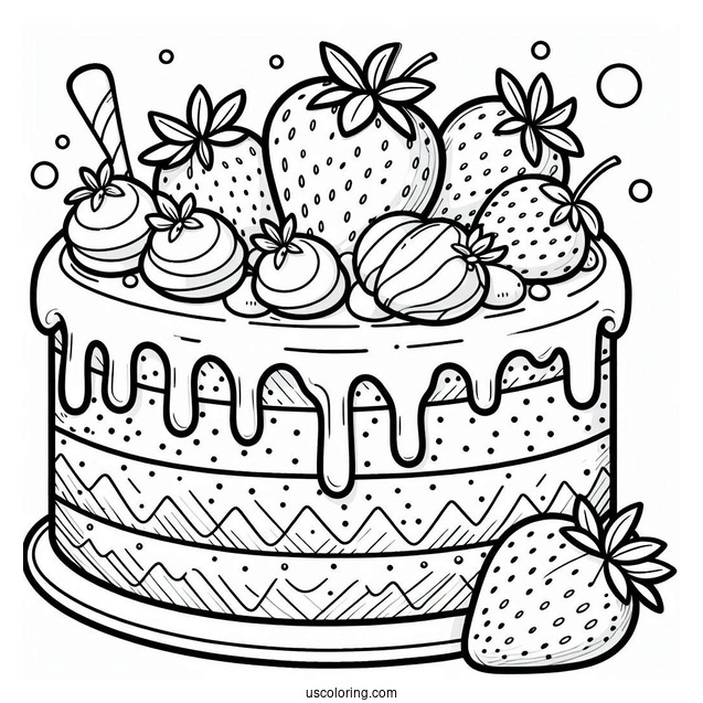 Coloring Sheet Of Strawberry Shortcake Slice