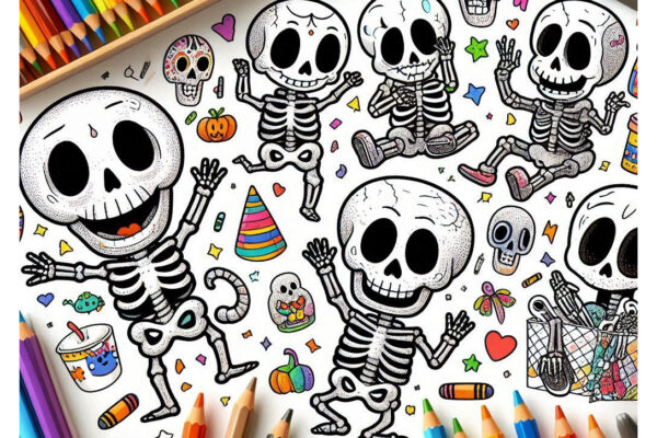 Skeleton Coloring Pages (Free PDF Printables)