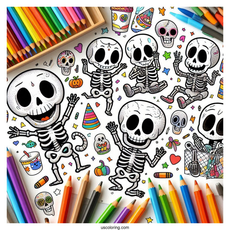 Skeleton Coloring Pages (Free PDF Printables)