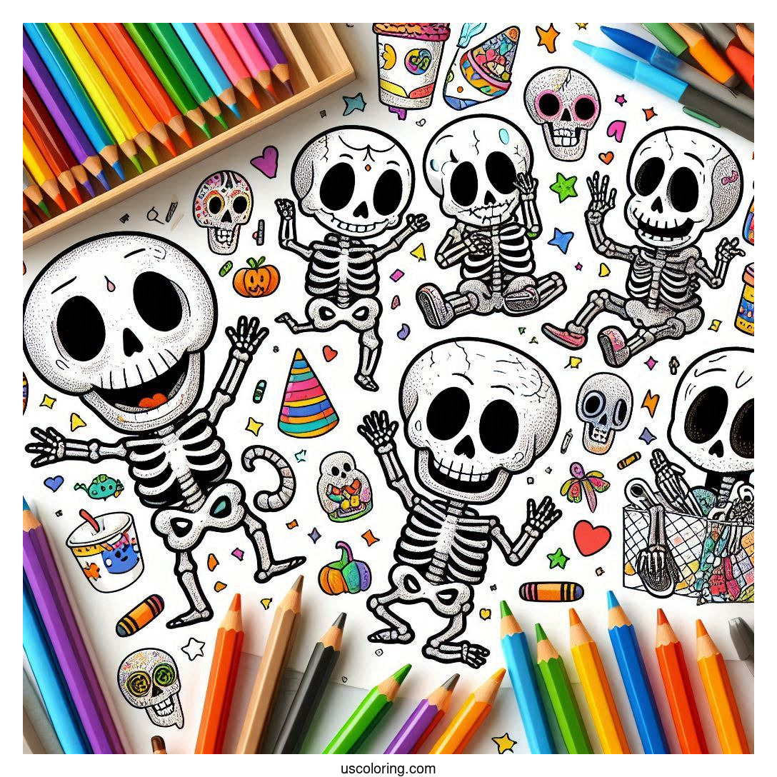 Skeleton Coloring Pages (Free PDF Printables)