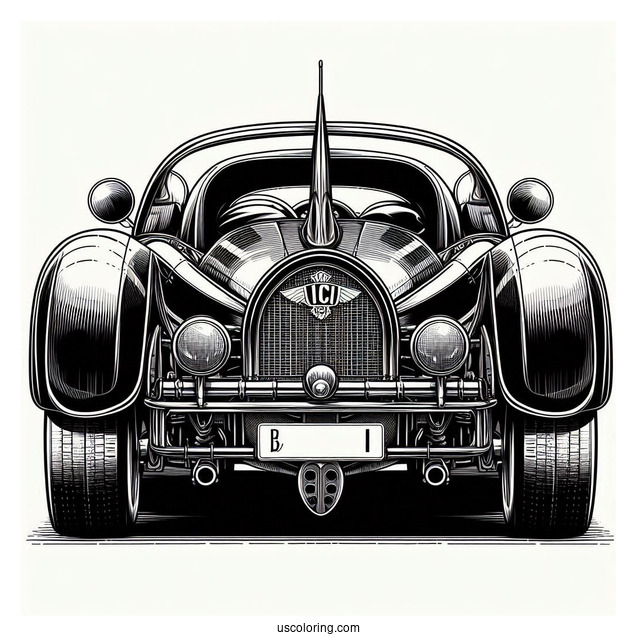 Back View Of Bugatti Coloring Page Centodieci