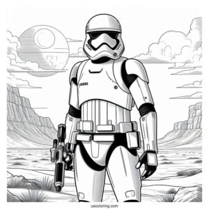 Stormtrooper Coloring Page Shocktrooper Standing In The Desert