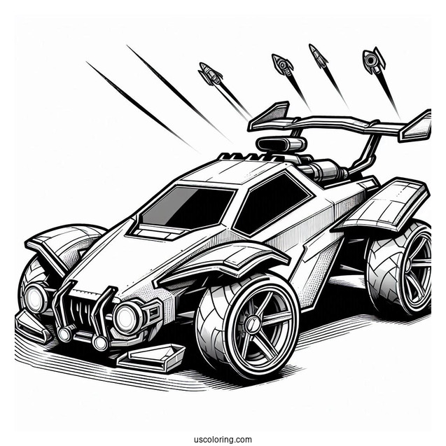 Rocket League Coloring Page Of Fennec Battle Car Outline