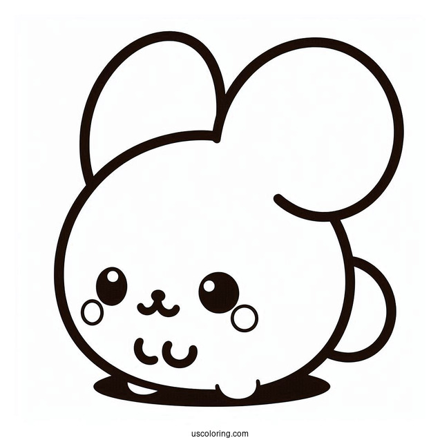 Pompompurin With Ear Up Coloring Page For Preschoolers